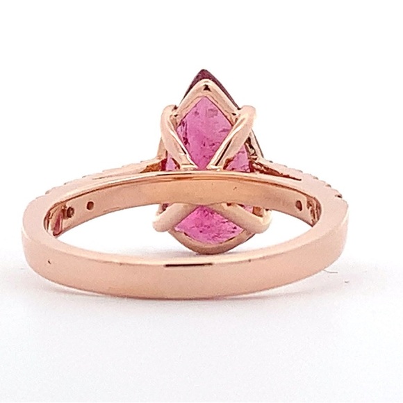 14k Rose Gold and Pink Tourmaline Ring - Picture 6 of 8